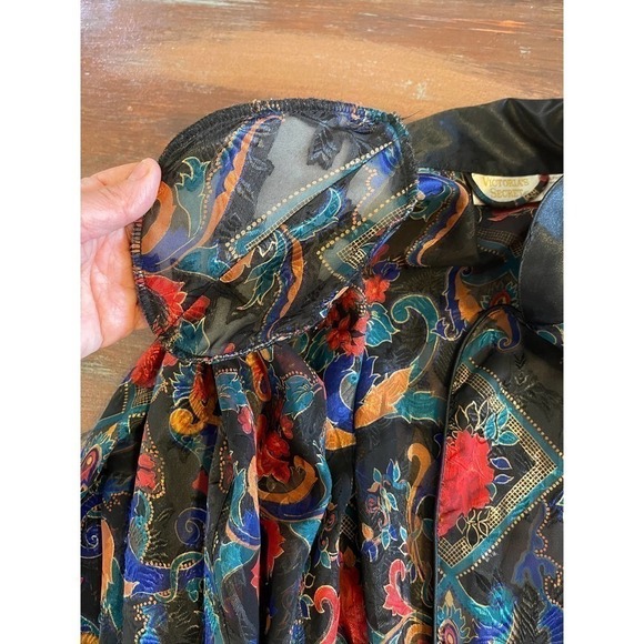 Vintage Golden Label Victoria's Secret CAMISOLE SET Robe and Camisole Sz Large - Picture 4 of 12